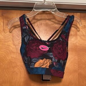 Nike Women's Floral Sports Bra - Red, Blue, Yellow